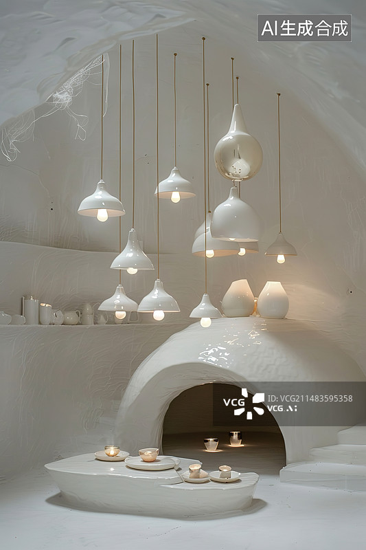 【AI数字艺术】现代建筑室内空间图片素材