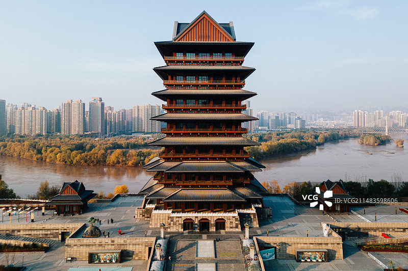 甘肃兰州黄河楼图片素材