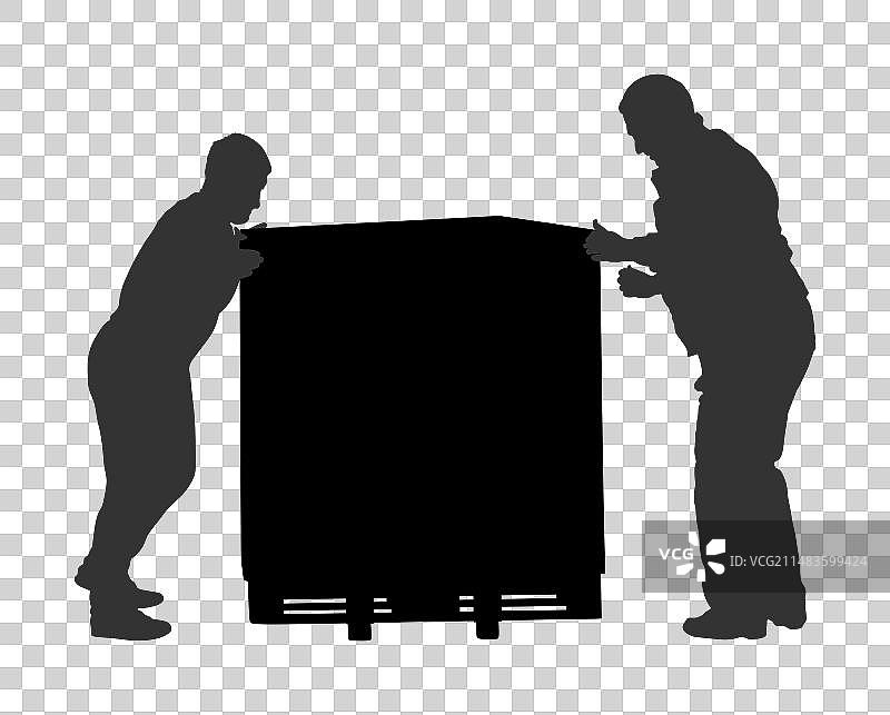 快递员搬运箱子托盘轮廓图片素材