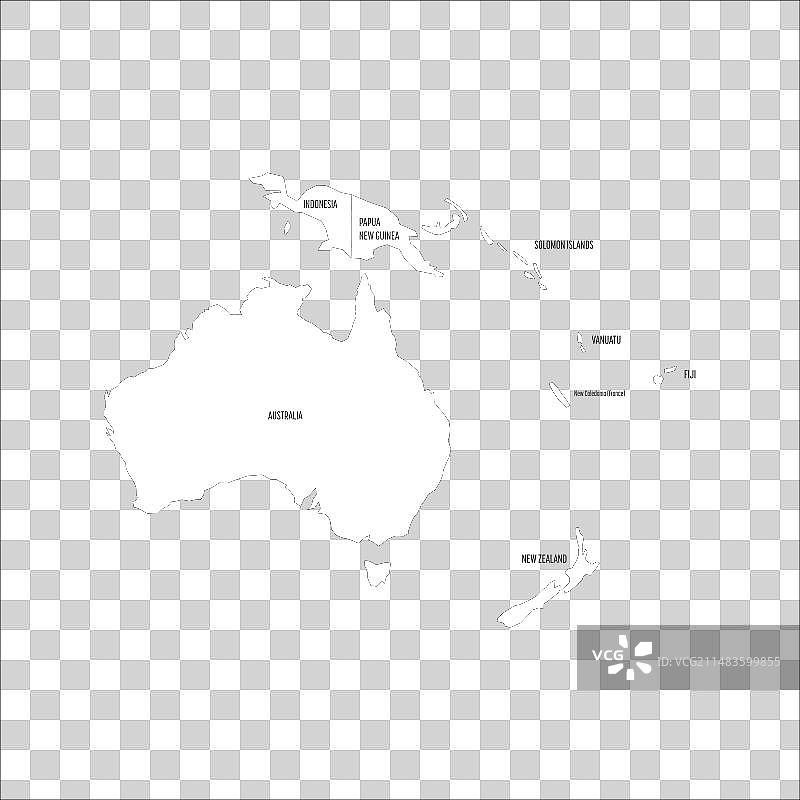 澳大利亚政治地图图片素材