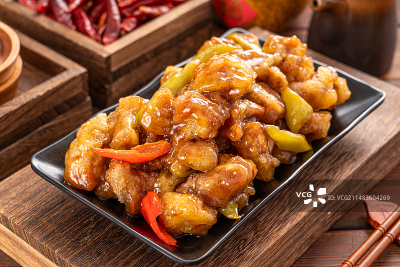 餐盘里的溜肉段图片素材