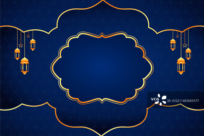 免费斋月蓝金色背景图片素材