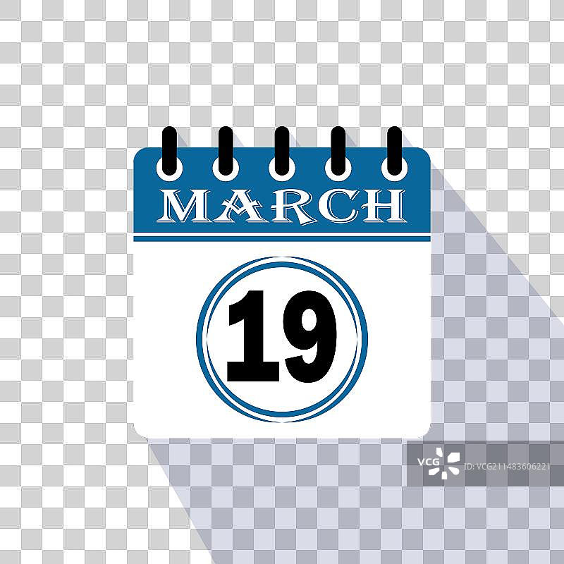 3月19日日历图标图片素材