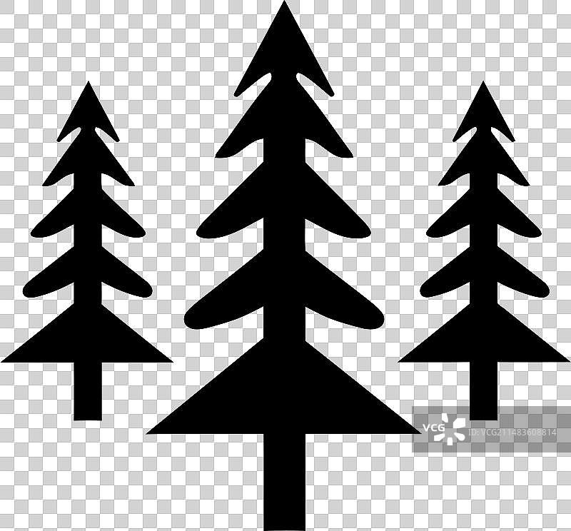 花旗松森林树木图标图片素材