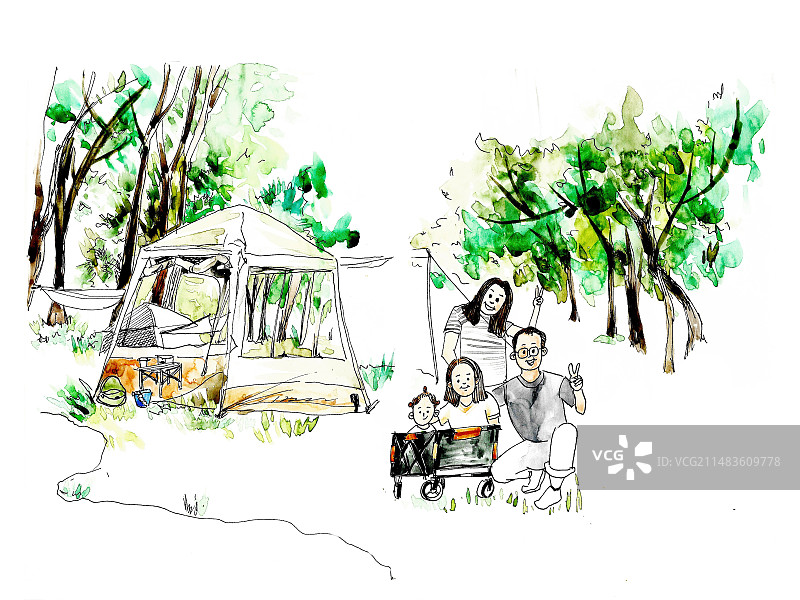 夏天露营图片素材