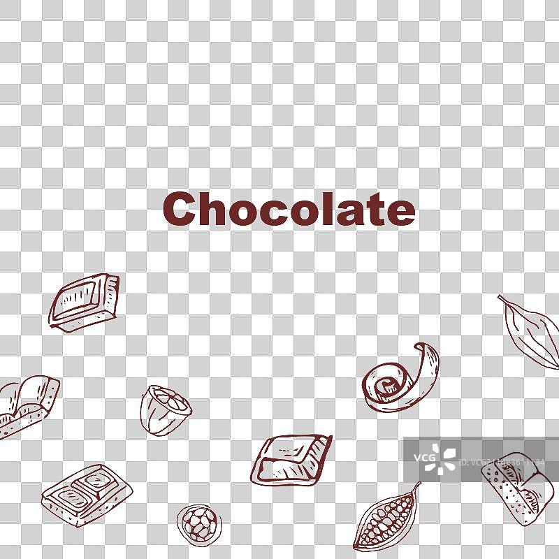 手绘巧克力背景轮廓图片素材