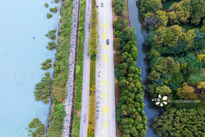 浙江省长兴县太湖大美长兴骑行胜地图片素材