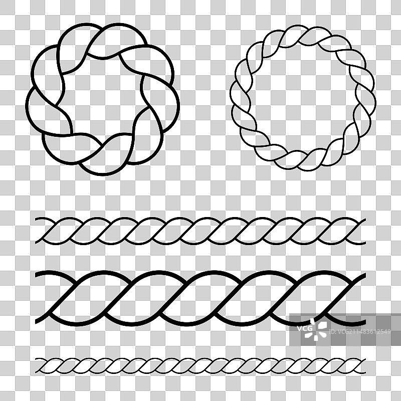 绳索图案笔刷套装图片素材