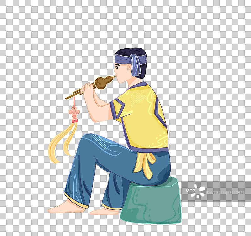 吹葫芦丝的人图片素材