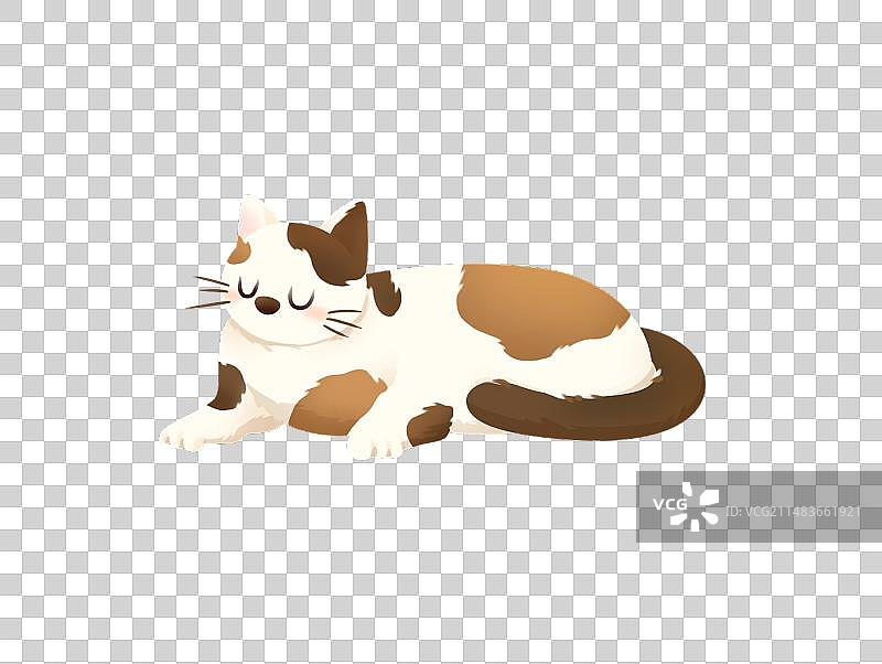睡觉的猫插画元素图片素材
