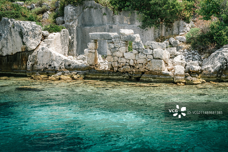 安塔利亚的海边古代遗迹图片素材