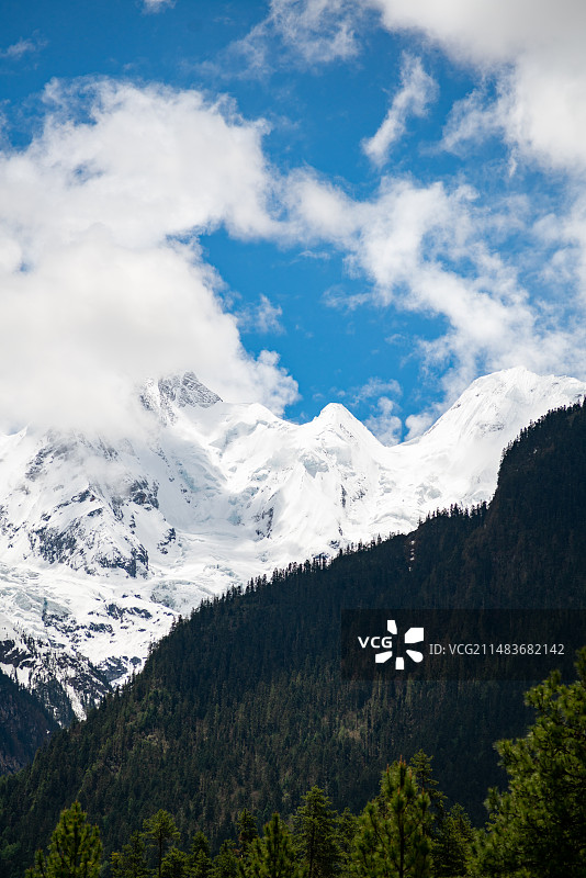 波密雪山上的冰川图片素材