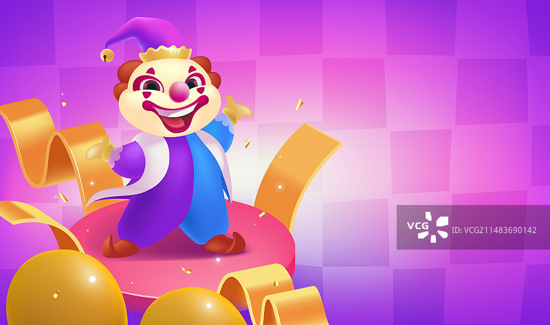 矢量手绘愚人节庆祝横版插图图片素材