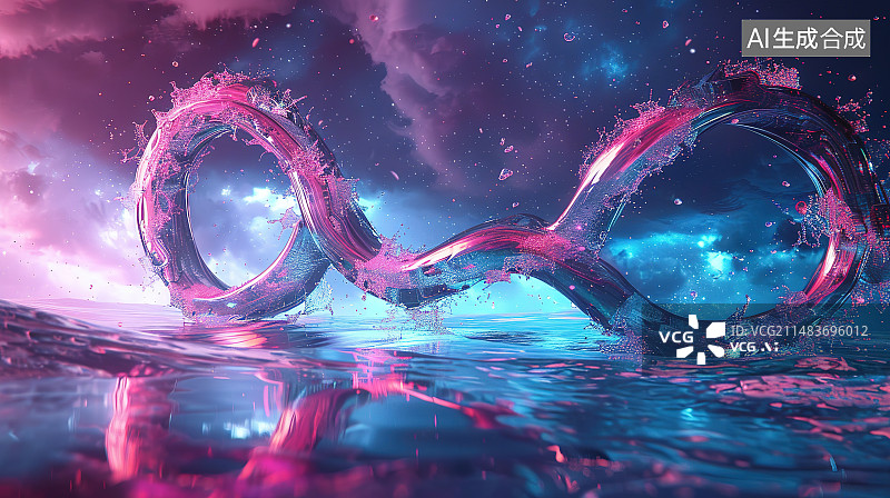 【AI数字艺术】抽象背景下的气泡图片素材