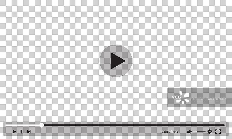 透明界面菜单按钮的视频播放器图片素材
