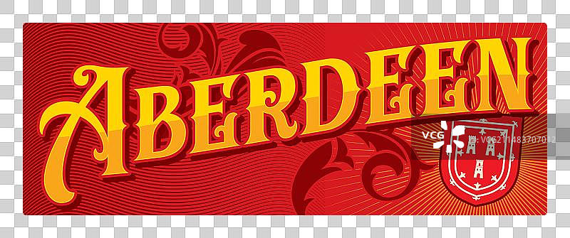 苏格兰阿伯丁旅行贴纸图片素材