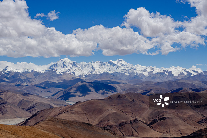 加乌拉山口远眺卓奥友峰图片素材