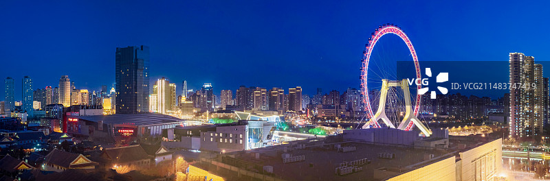 天津之眼夜景图片素材