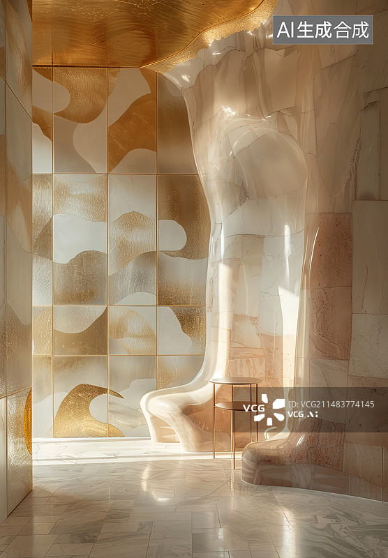 【AI数字艺术】现代城市建筑内部空间图片素材
