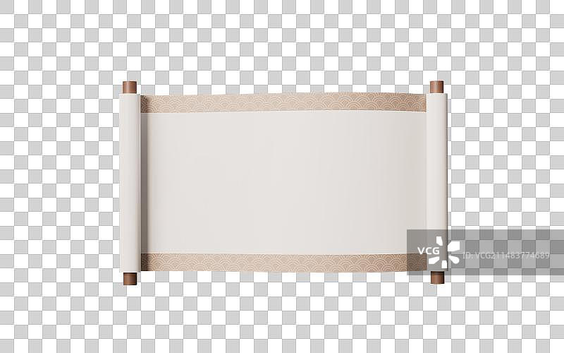 中国风古风卷轴3D渲染图片素材