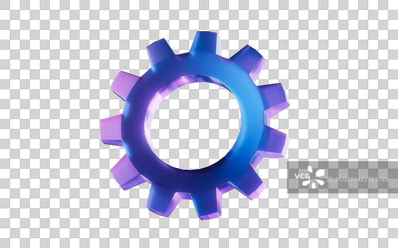 机械齿轮与霓虹灯光效果3D渲染图片素材