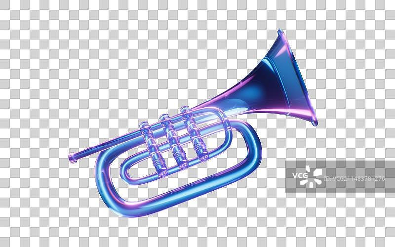 喇叭与霓虹灯光效果3D渲染图片素材