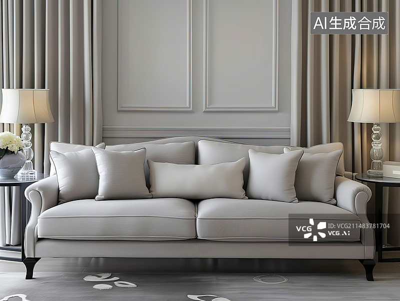 【AI数字艺术】现代风格的客厅图片素材