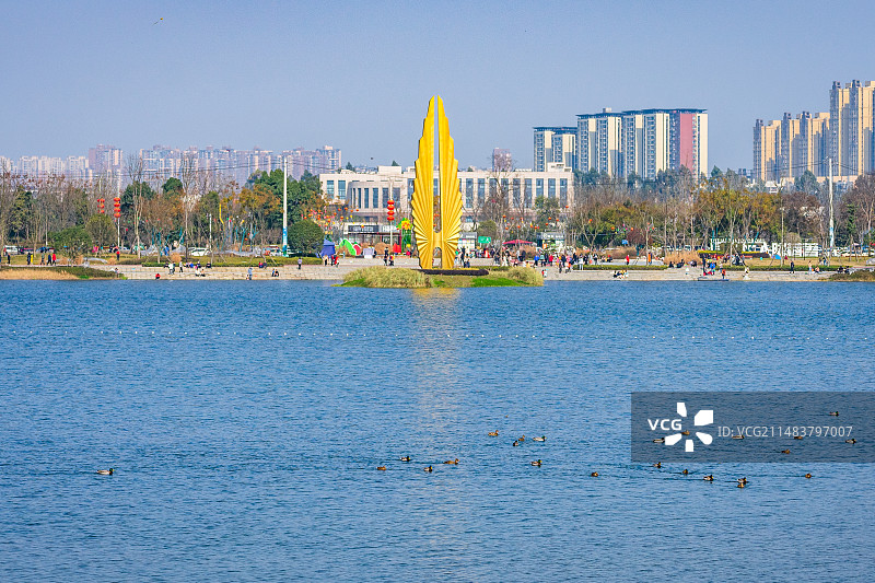 成都市郫都区菁蓉湖图片素材