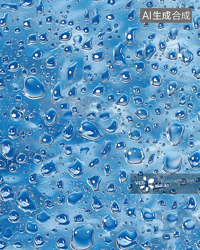 【AI数字艺术】蓝色背景下的气泡图片素材