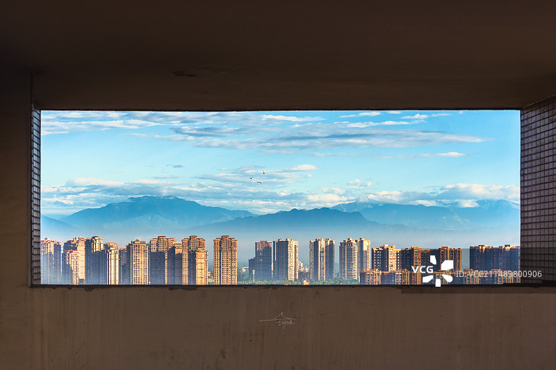 成都市温江区天台城市画卷图片素材