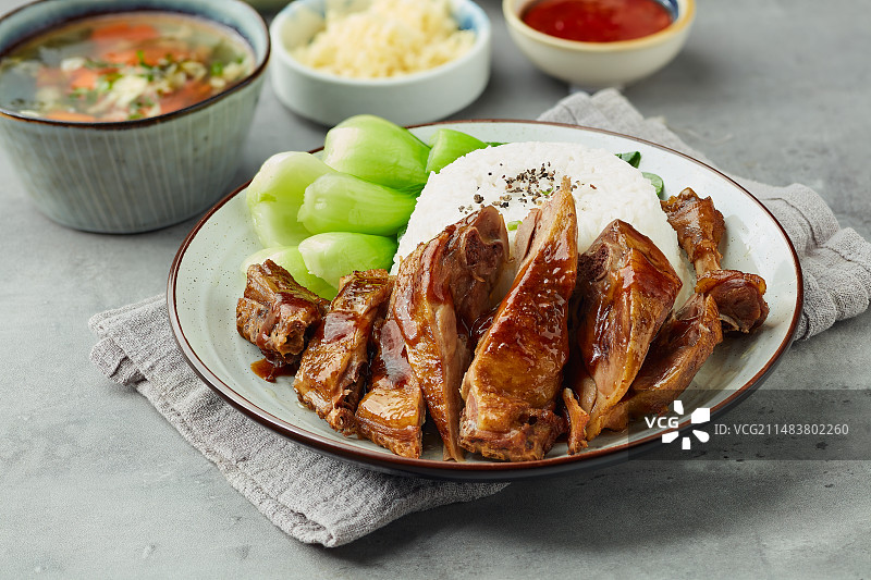 酱鸭腿饭图片素材
