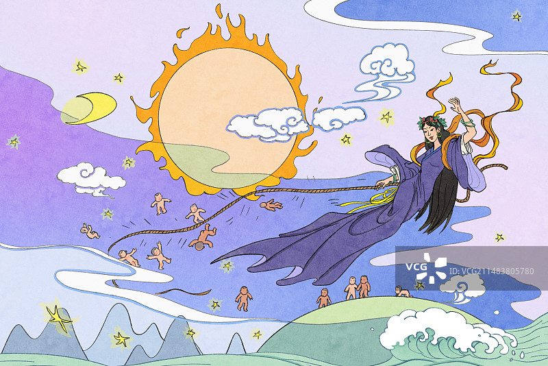 女娲造人图片素材