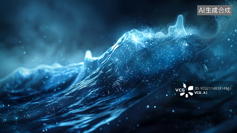 【AI数字艺术】海水飞溅的特写镜头图片素材