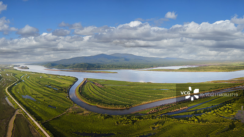 航拍赫哲民族文化村图片素材