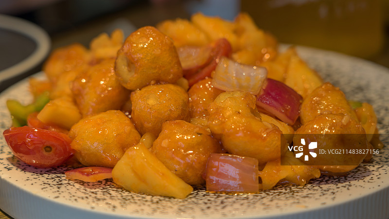 山东青岛美食糖醋里脊图片素材