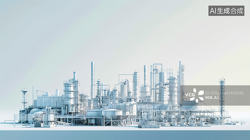 【AI数字艺术】现代工厂建筑结构图片素材