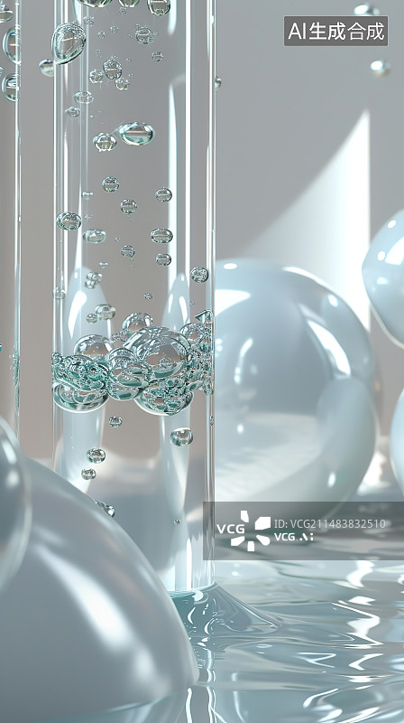 【AI数字艺术】桌子上玻璃容器的特写镜头图片素材
