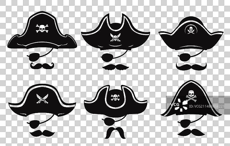 海盗船长或水手拍照亭面具套装图片素材