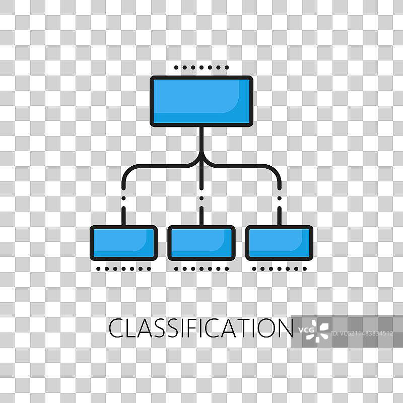 机器学习AI分类线性图标图片素材