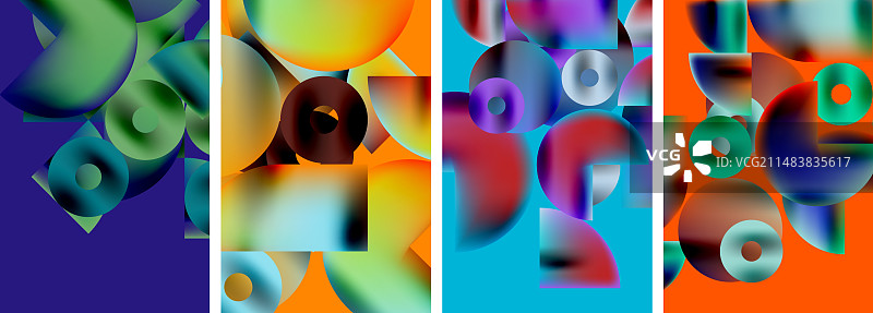 五颜六色的圆形和三角形图片素材