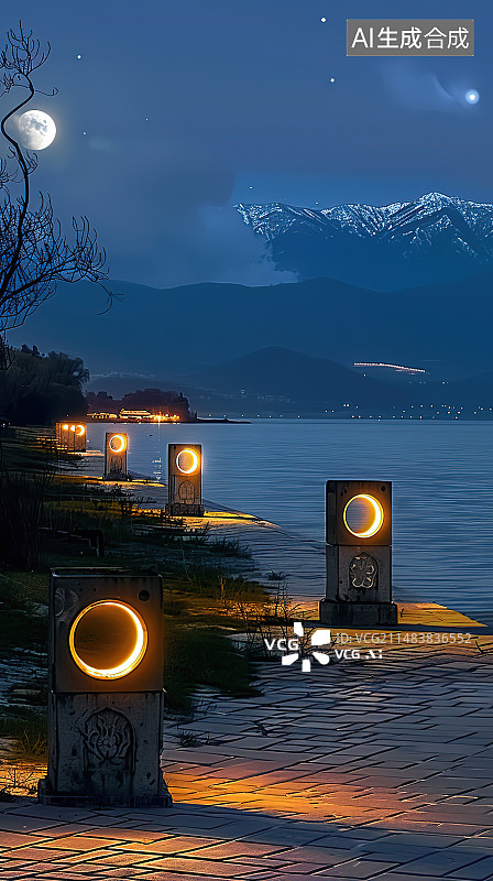 【AI数字艺术】的夜晚风光图片素材