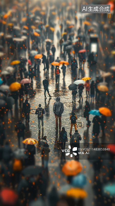 【AI数字艺术】人群中图片素材