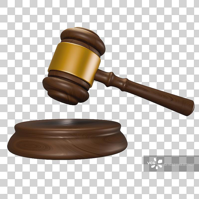 3D立体渲染元素法律知识天秤公平锤图片素材