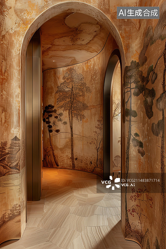 【AI数字艺术】豪华酒店室内空间图片素材