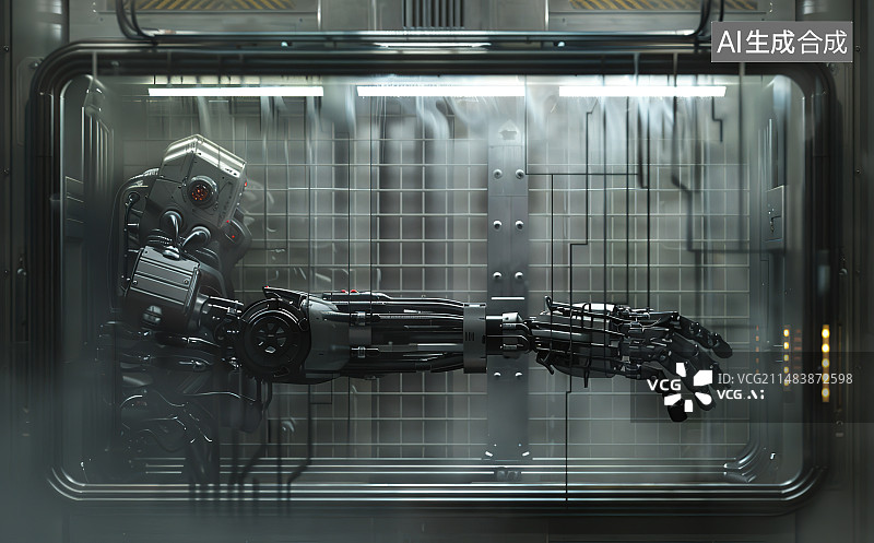 【AI数字艺术】现代建筑内部电梯图片素材