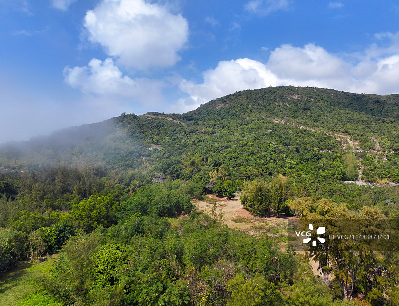 广东省深圳市大鹏新区咸头岭遗址航拍图片素材