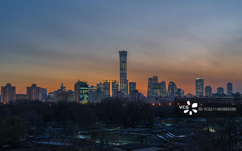 北京国贸CBD中信大厦建筑群夜晚瞬间图片素材