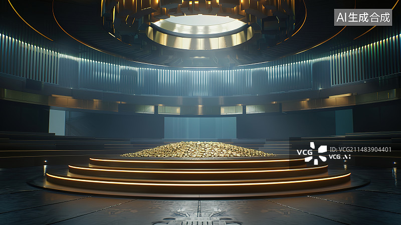 【AI数字艺术】现代建筑室内旋转楼梯图片素材