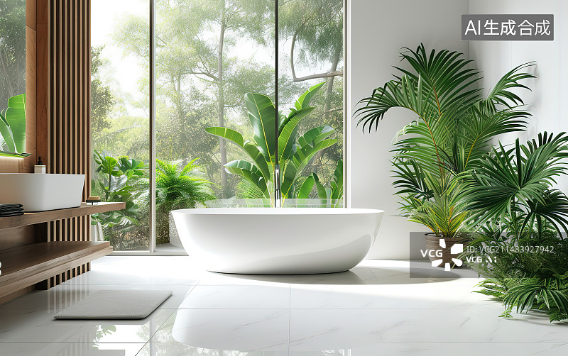 【AI数字艺术】现代风格的卫生间图片素材