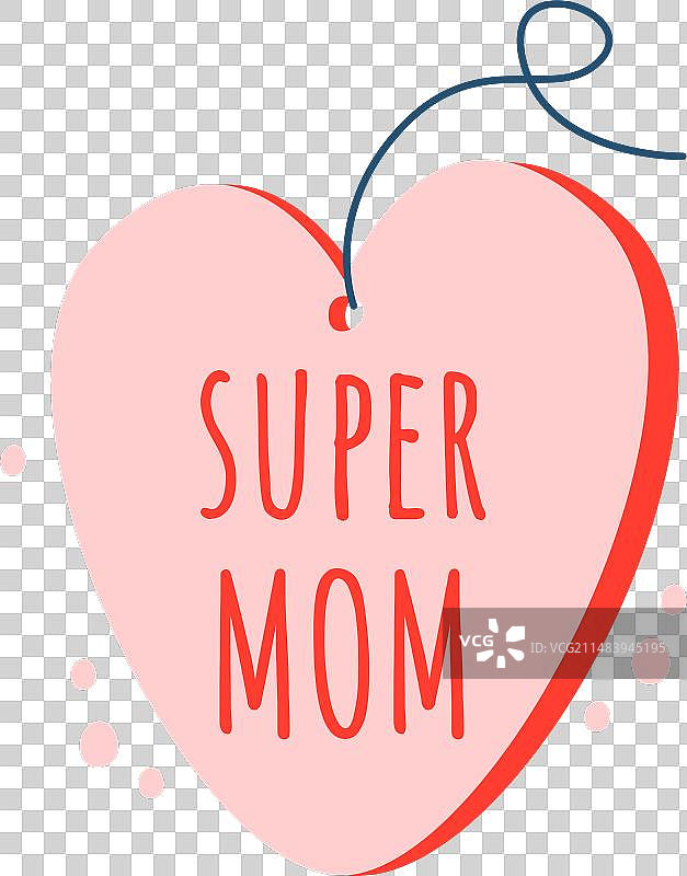 超级妈妈爱心贴纸图片素材